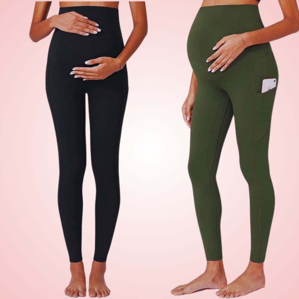 High Waist Maternity Yoga Pants with Belly Support and Breathable Compression