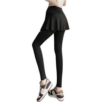 Maternity Skirted Leggings with Side Pocket — Over-Bump Yoga Pants