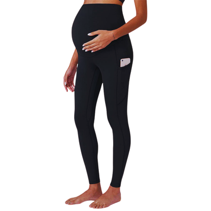 High Waist Maternity Yoga Pants with Belly Support and Breathable Compression