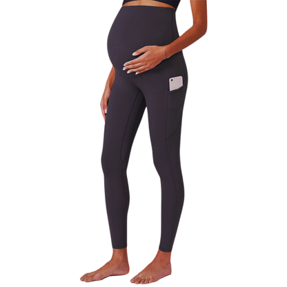 High Waist Maternity Yoga Pants with Belly Support and Breathable Compression
