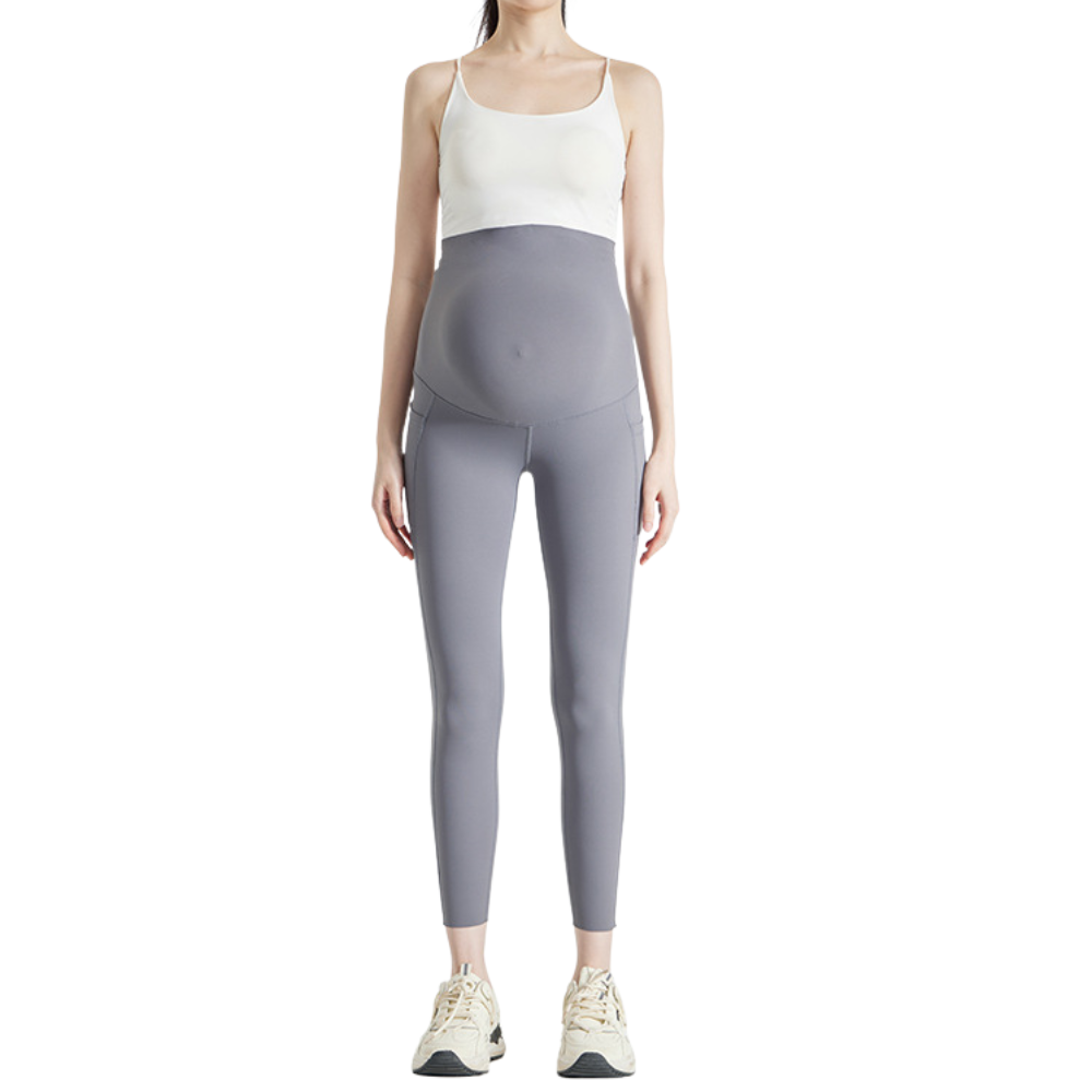 Over-Bump Maternity Leggings with Side Pockets — High-Waist Yoga Leggings