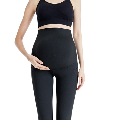 Over-Bump Maternity Leggings with Side Pockets — High-Waist Yoga Leggings