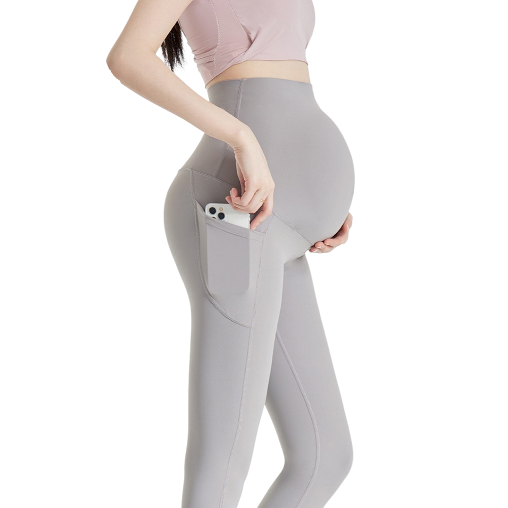 Over-Bump Maternity Leggings with Side Pockets — High-Waist Yoga Leggings