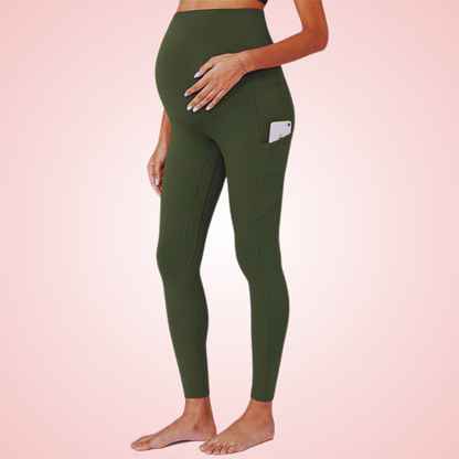 High Waist Maternity Yoga Pants with Belly Support and Breathable Compression