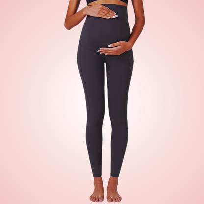High Waist Maternity Yoga Pants with Belly Support and Breathable Compression